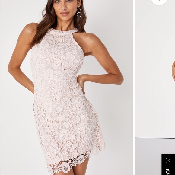 Lulus Love Poem Blush Pink Lace Mini Dress - Picture 2 of 4
